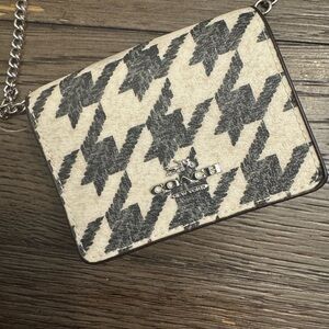 Coach Black and White Houndstooth Crossbody Bag